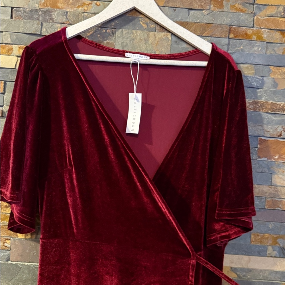 Baltic Born Velvet Maxi Dress in Deep Burgundy